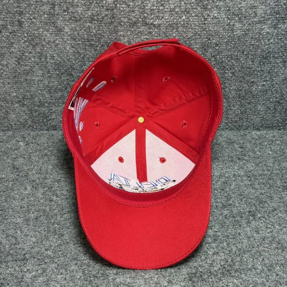 Delta Sport Boats & Yacht Club Red StrapBack Baseball Cap Lot Of 2 Hats OSFA Vtg